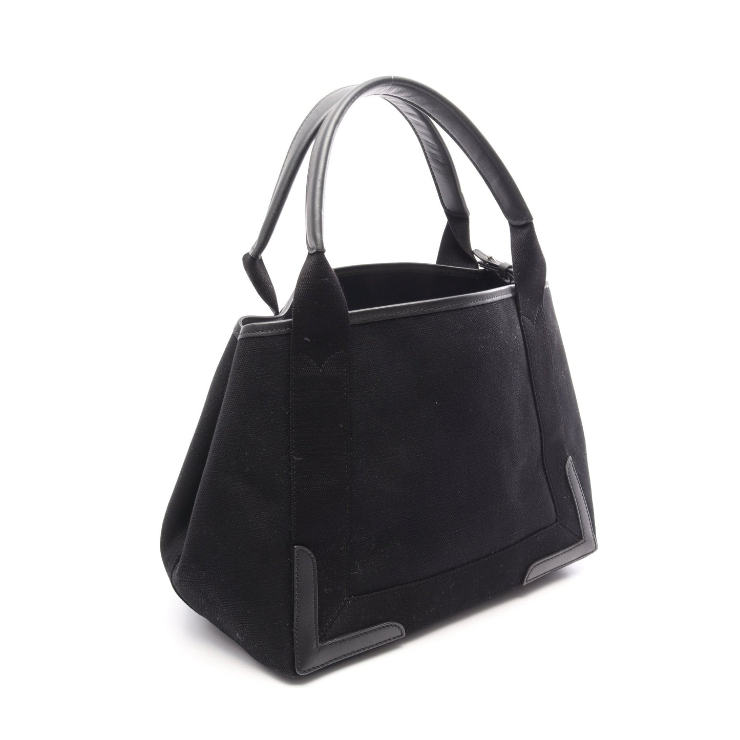 NAVY CABAS S ネイビーカバ ハンドバッグ トートバッグ キャンパス レザー ブラック バレンシアガ