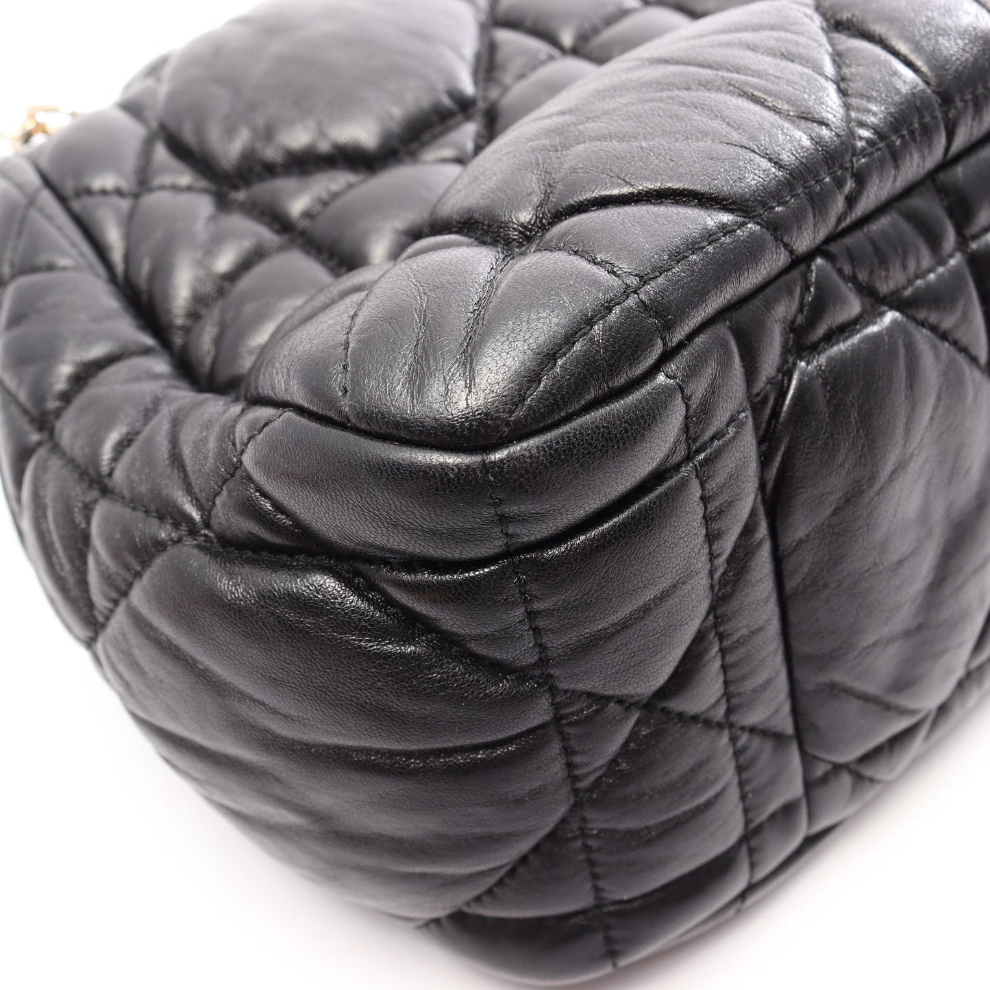 Milly La Foret カナージュ チェーンショルダーバッグ レザー ブラック クリスチャンディオール