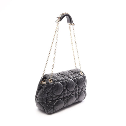 Milly La Foret カナージュ チェーンショルダーバッグ レザー ブラック クリスチャンディオール