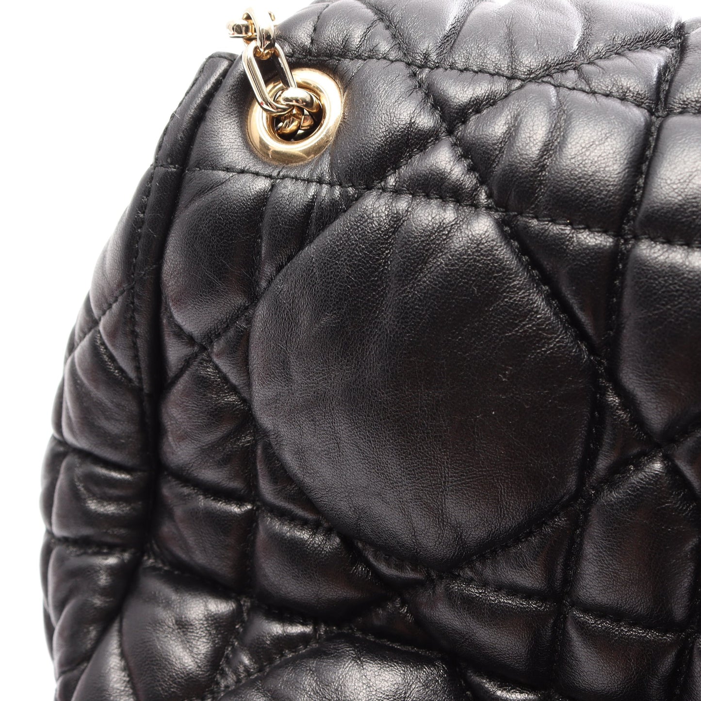 Milly La Foret カナージュ チェーンショルダーバッグ レザー ブラック クリスチャンディオール