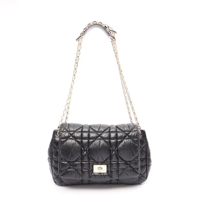 Milly La Foret カナージュ チェーンショルダーバッグ レザー ブラック クリスチャンディオール