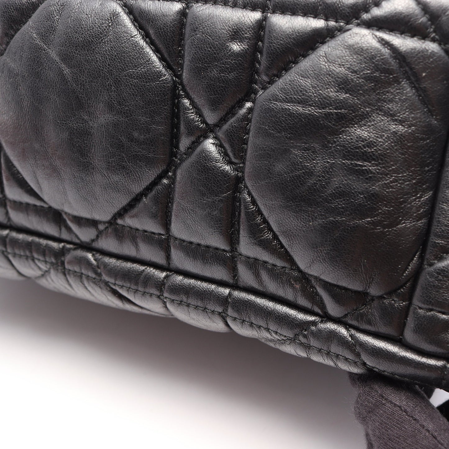Milly La Foret カナージュ チェーンショルダーバッグ レザー ブラック クリスチャンディオール