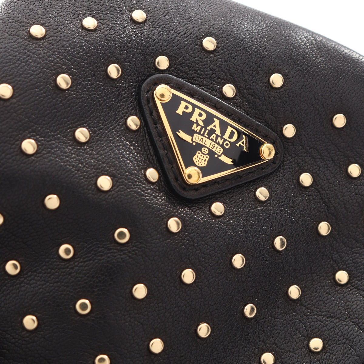 三角プレート スタッズ 手袋 グローブ ラムスキン ブラック プラダ 財布・小物 PRADA