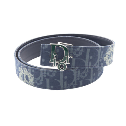DIOR × Denim Tears シルバー金具 リバーシブル ベルト キャンバス レザー ネイビー グリーン ディオール 財布・小物 DIOR
