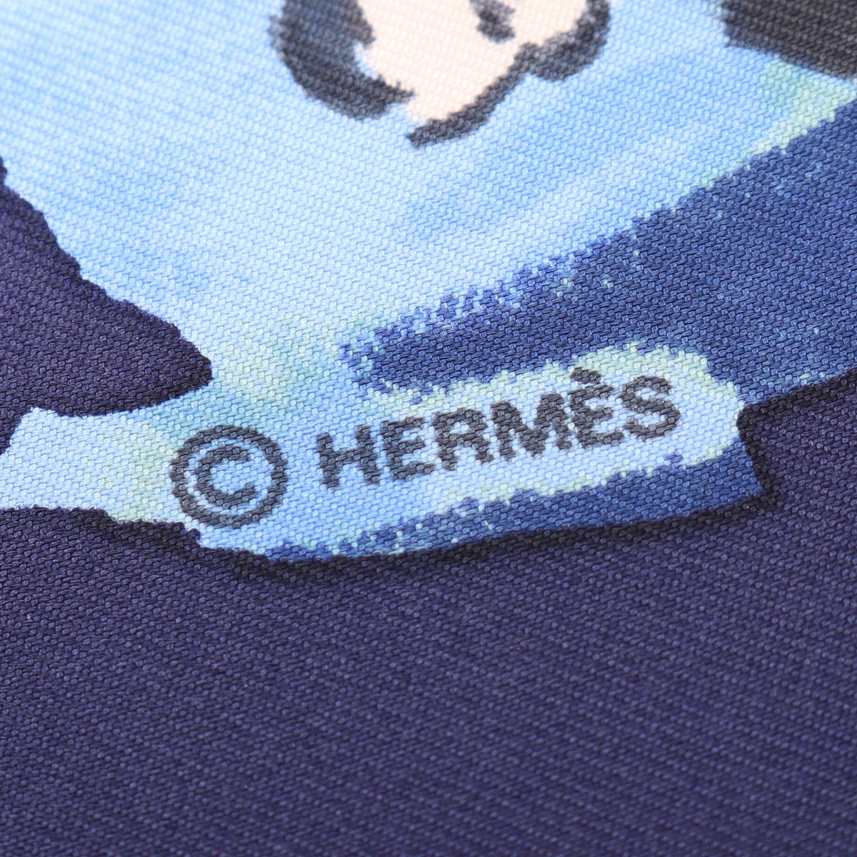 カレ90 CONCERTO スカーフ シルク ネイビー ブルー エルメス 財布・小物 HERMES