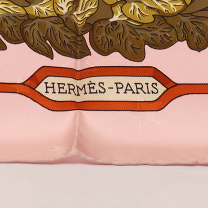 カレ90 Emblemes de l'Europe スカーフ シルク ピンク グリーン マルチカラー エルメス