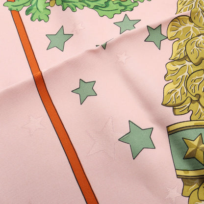カレ90 Emblemes de l'Europe スカーフ シルク ピンク グリーン マルチカラー エルメス