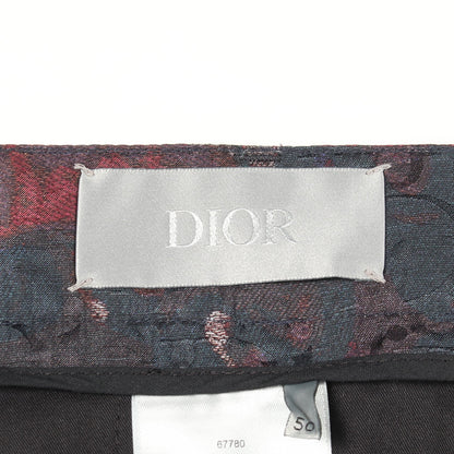 DIOR × Peter Doig 総柄 パンツ シルク コットン ダークブラウン マルチカラー ディオール