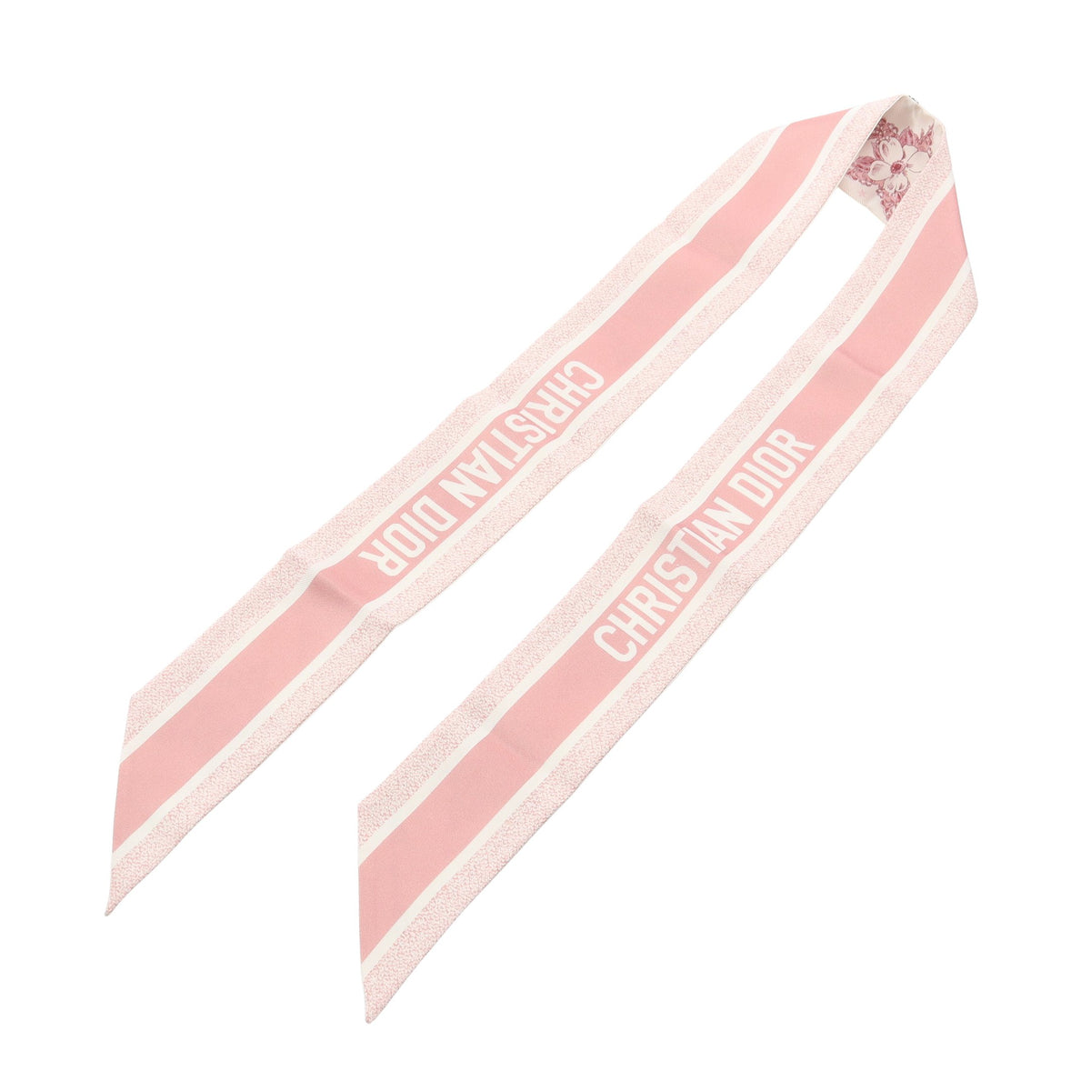 ミッツァ LUCKY STAR リボン スカーフ シルク オフホワイト ピンク クリスチャンディオール 財布・小物 Christian Dior