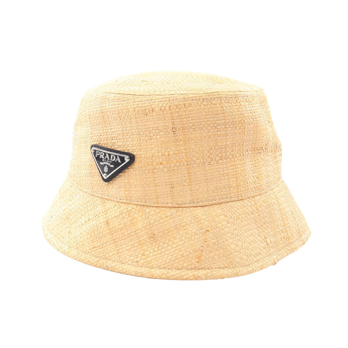 三角プレート バケット ハット ストロー ライトベージュ プラダ 財布・小物 PRADA