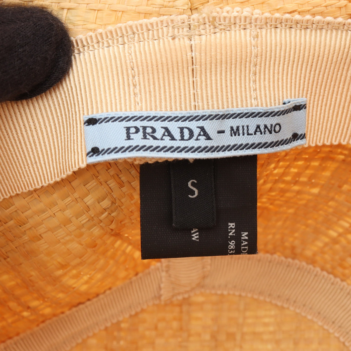 三角プレート バケット ハット ストロー ライトベージュ プラダ 財布・小物 PRADA