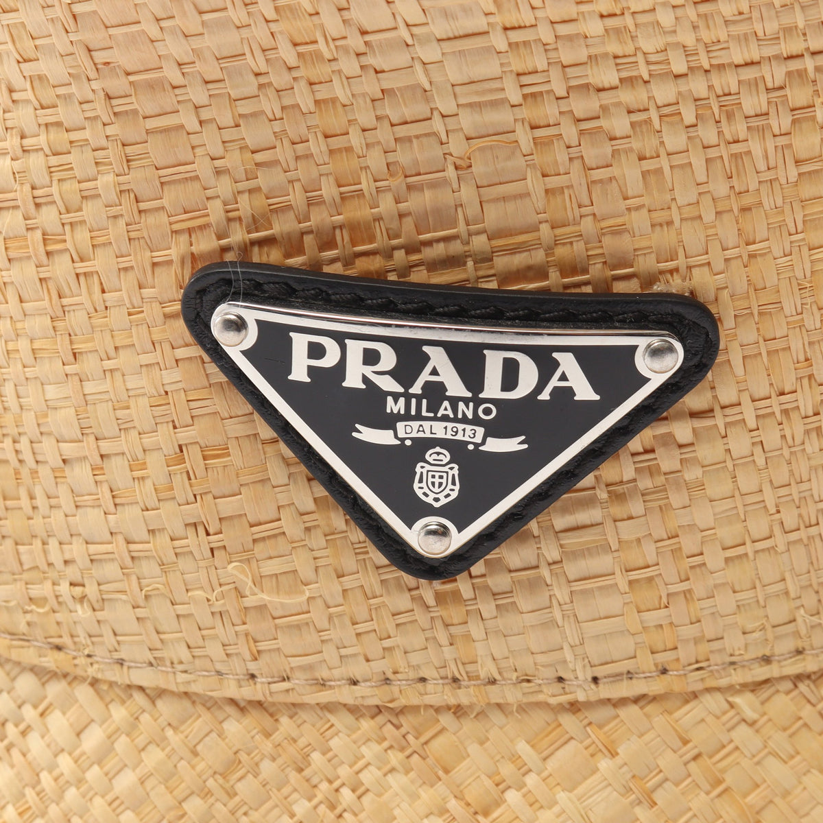 三角プレート バケット ハット ストロー ライトベージュ プラダ 財布・小物 PRADA