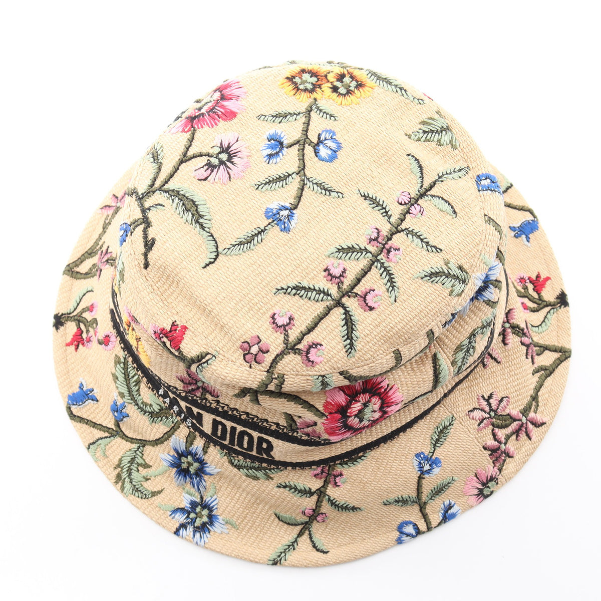 D-Bobby ボブハット 花柄 刺繍 バケット ハット コットン ナイロン ベージュ マルチカラー クリスチャンディオール 財布・小物 Christian Dior