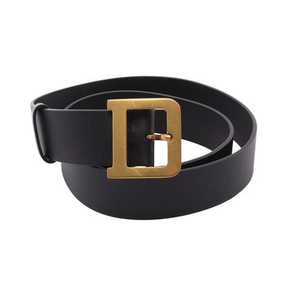 Dバックル ゴールド金具 ベルト レザー ブラック クリスチャンディオール 財布・小物 Christian Dior