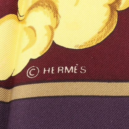 カレ90 COSMOS スカーフ シルク パープル イエロー エルメス 財布・小物 HERMES