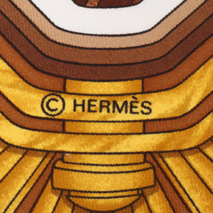 カレ90 automobile スカーフ シルク ブラウン マルチカラー エルメス 財布・小物 HERMES
