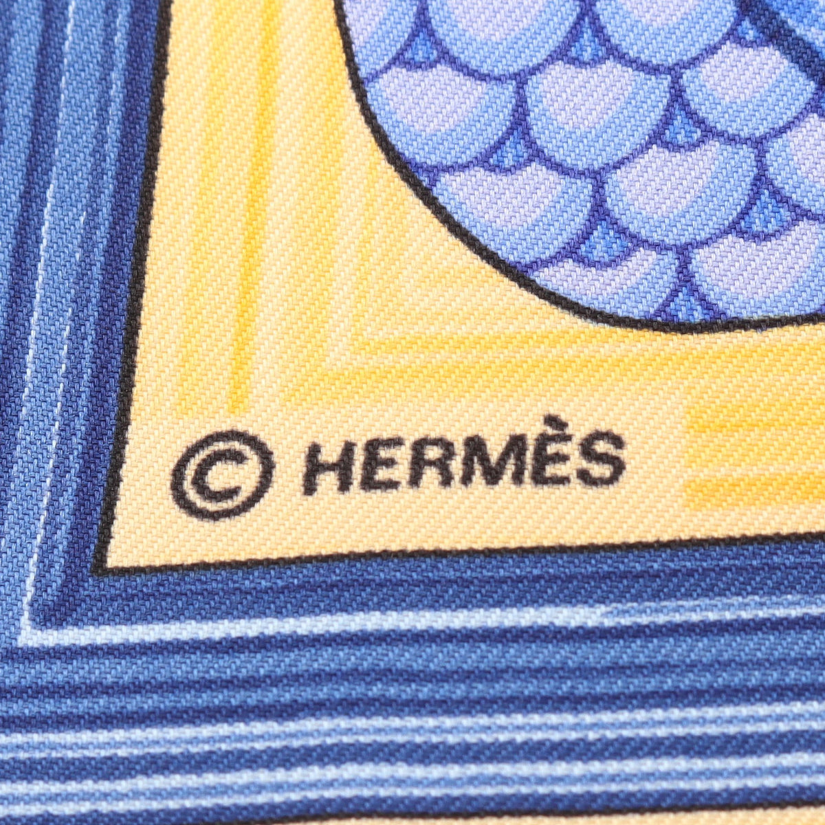 カレ90 La Mare aux Canards スカーフ シルク ライトオレンジ ブルー エルメス 財布・小物 HERMES
