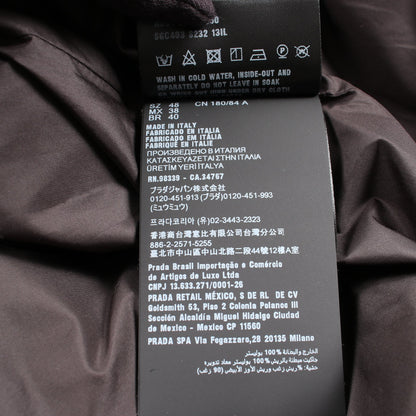 三角プレート フード付き ダウンジャケット ブラック プラダ