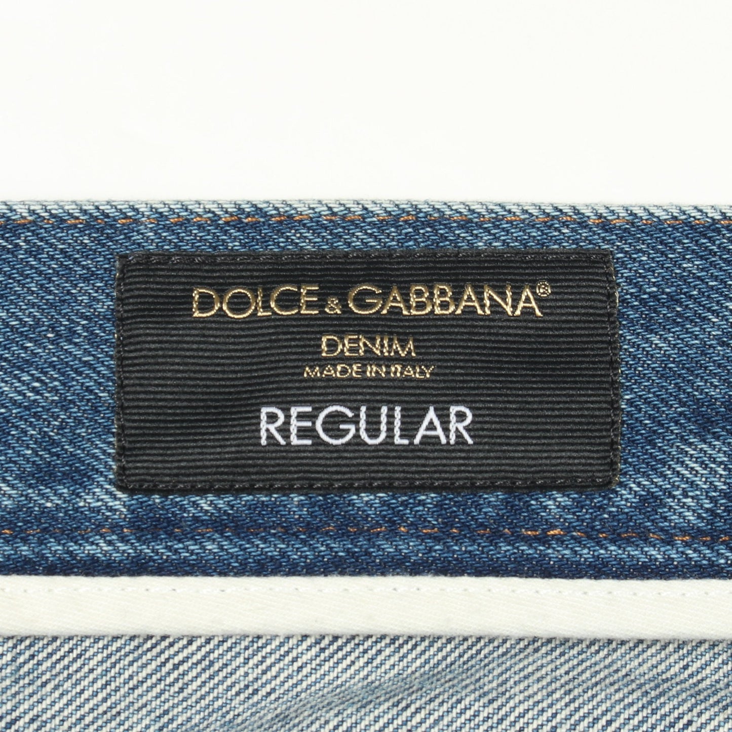 ロゴプレート デニムパンツ コットン ブルー ドルチェアンドガッバーナ ボトムス DOLCE&GABBANA