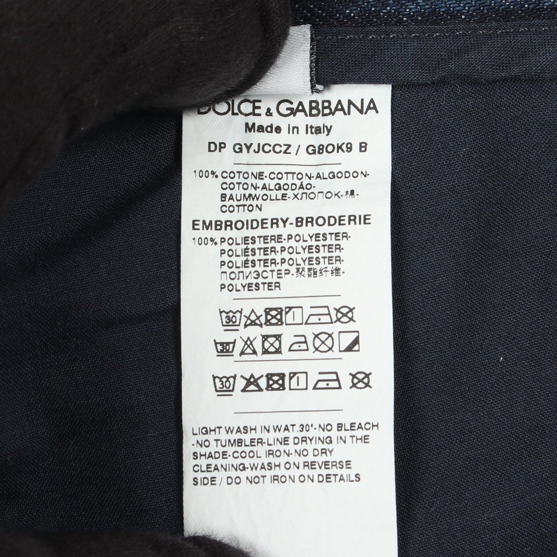 デニムパンツ コットン ブルー ドルチェアンドガッバーナ ボトムス DOLCE&GABBANA