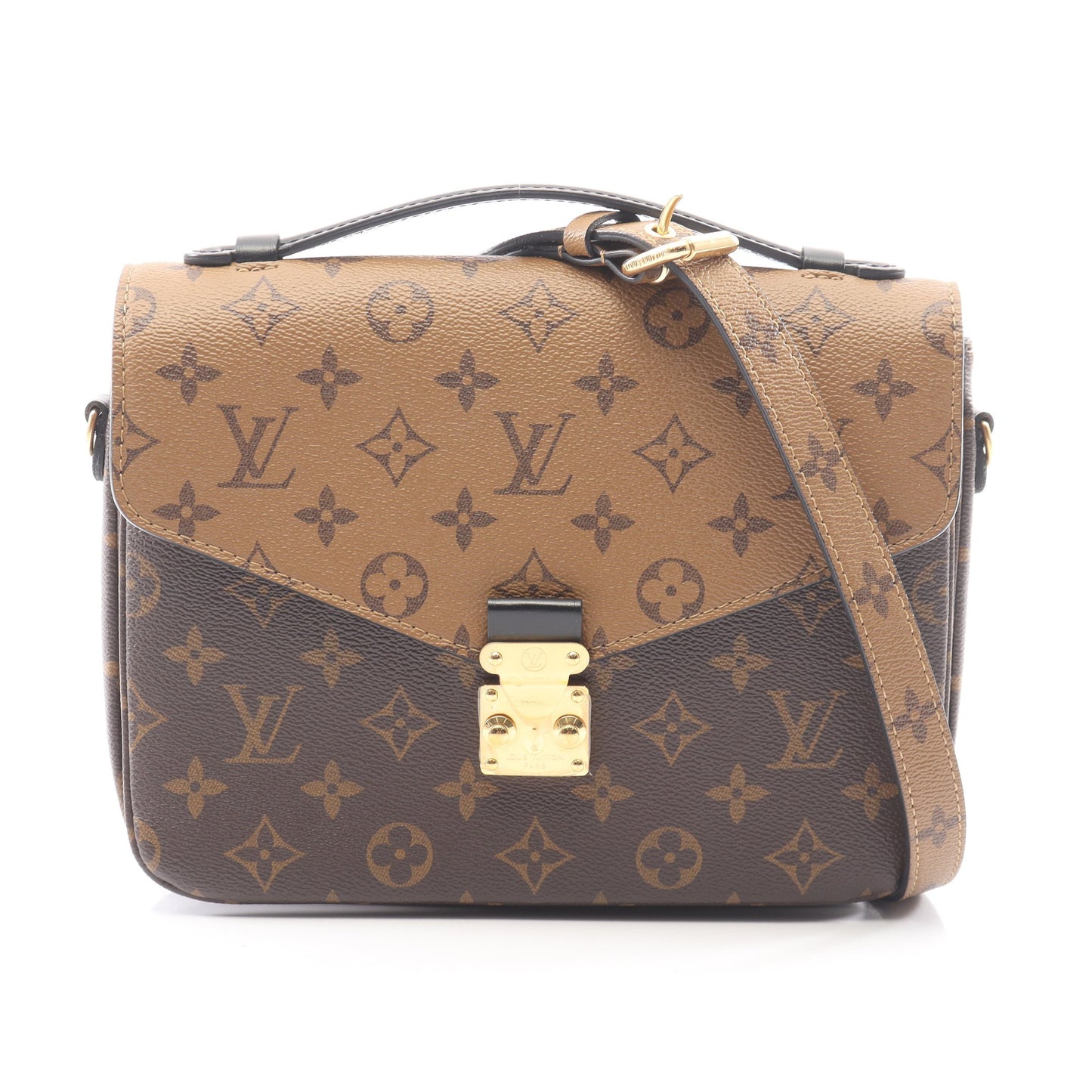 ポシェット メティス MM モノグラムリバース 2WAY ハンドバッグ PVC レザー ブラウン ブラック ルイヴィトン バッグ LOUIS VUITTON