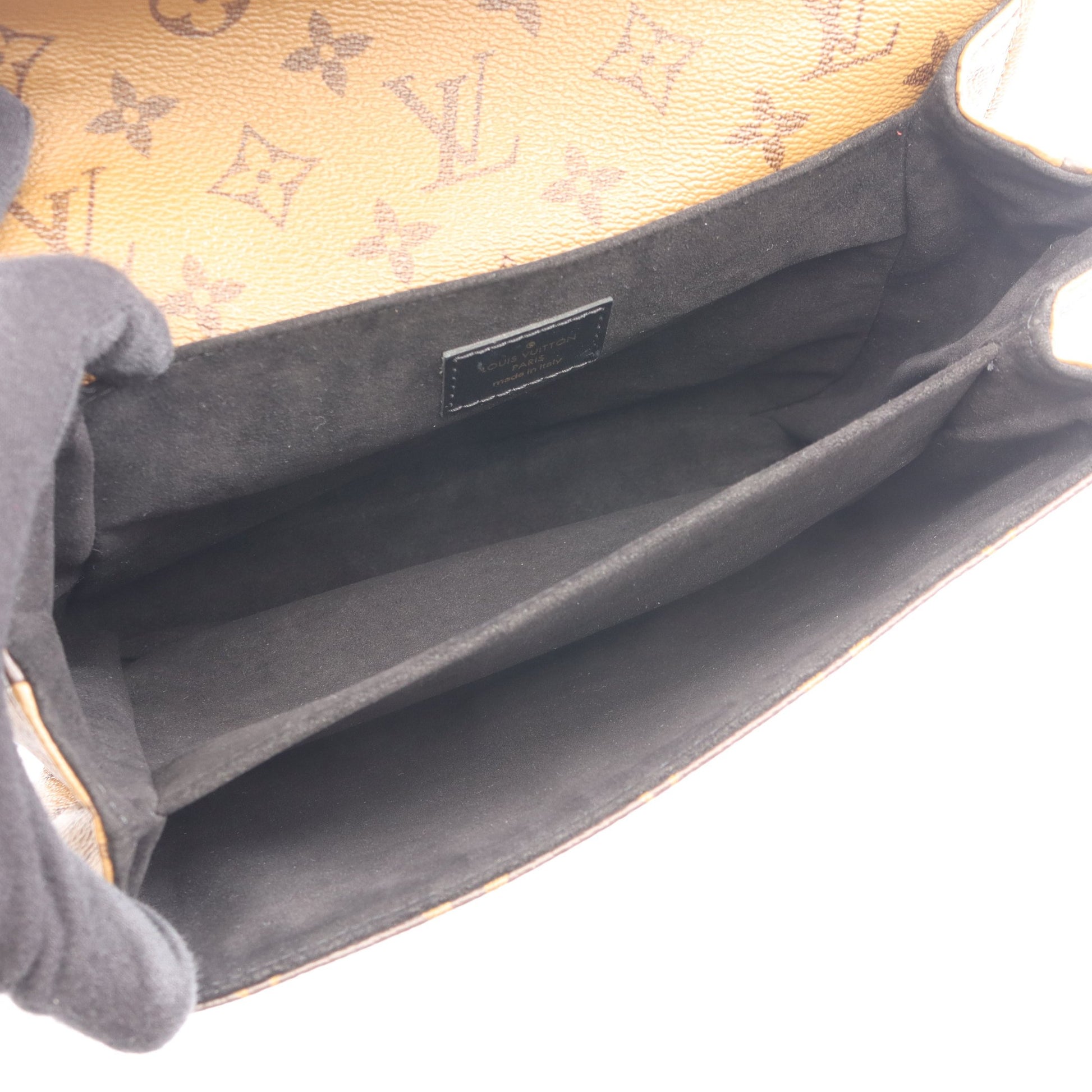 ポシェット メティス MM モノグラムリバース 2WAY ハンドバッグ PVC レザー ブラウン ブラック ルイヴィトン バッグ LOUIS VUITTON
