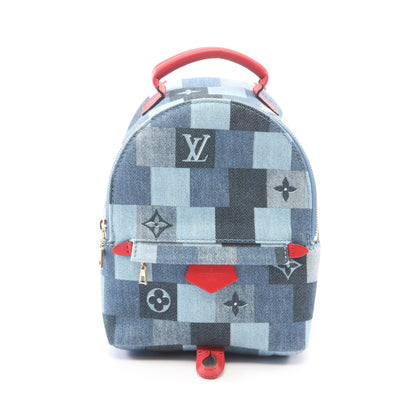 パームスプリングス バックパックMINI モノグラムデニム バックパック リュックサック キャンバス レザー ブルー レッド ルイヴィトン