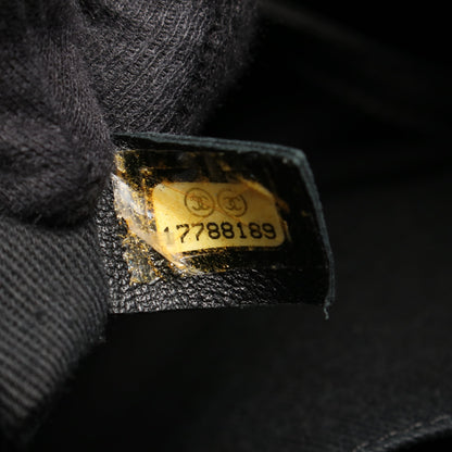 パリビアリッツ ハンドバッグ トートバッグ ナイロン レザー ネイビー ブラック シルバー金具 シャネル