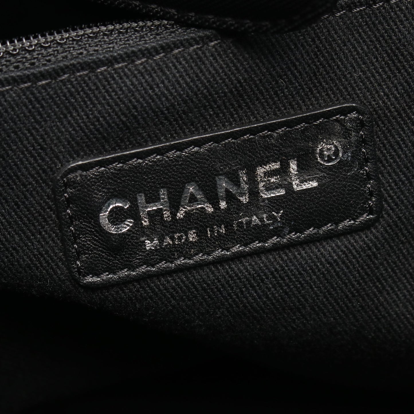 パリビアリッツ ハンドバッグ トートバッグ ナイロン レザー ネイビー ブラック シルバー金具 シャネル