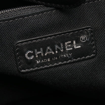 パリビアリッツ ハンドバッグ トートバッグ ナイロン レザー ネイビー ブラック シルバー金具 シャネル