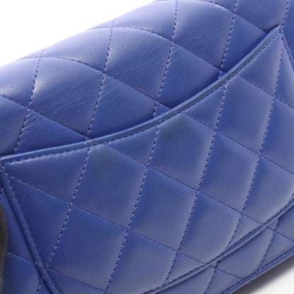 マトラッセ チェーンウォレット ラムスキン ブルー ゴールド金具 シャネル