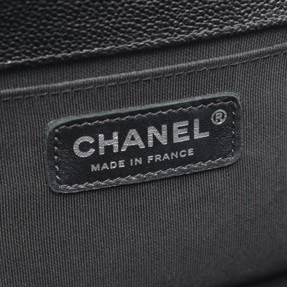 ボーイシャネル チェーンショルダーバッグ キャビアスキン ブラック シルバー金具 シャネル