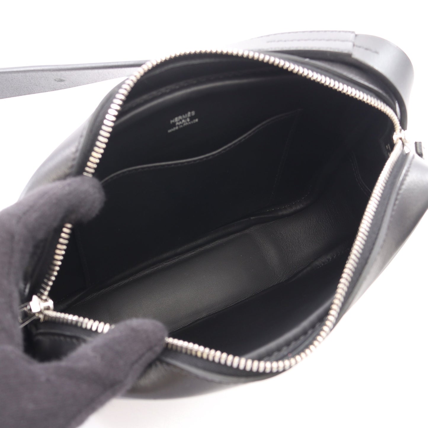 オンボディ エトリヴィエール ショルダーバッグ エヴァーグレイン ブラック シルバー金具 G刻印 エルメス