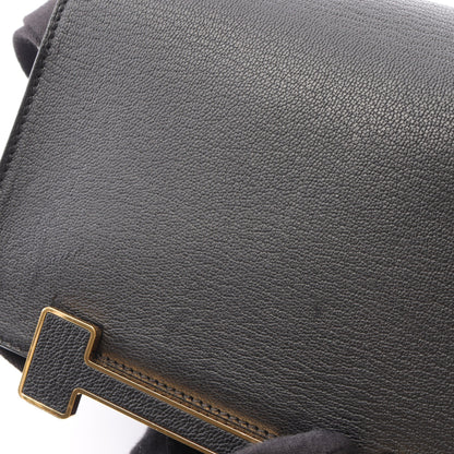 ゲタ ショルダーバッグ シェーブル ブラック ゴールド金具 B刻印 エルメス