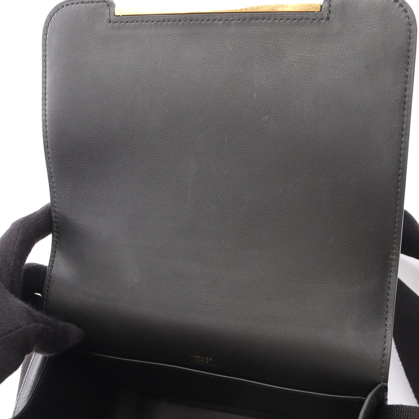 ゲタ ショルダーバッグ シェーブル ブラック ゴールド金具 B刻印 エルメス