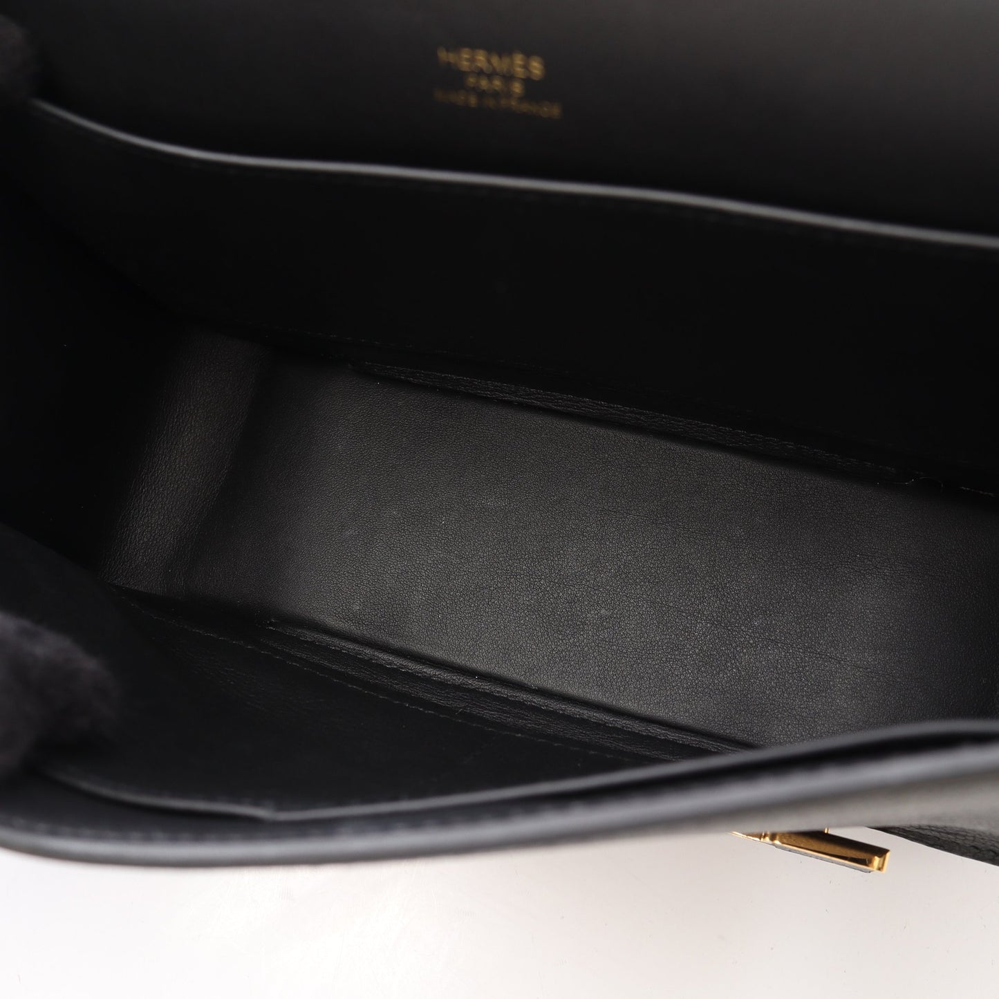 ゲタ ショルダーバッグ シェーブル ブラック ゴールド金具 B刻印 エルメス