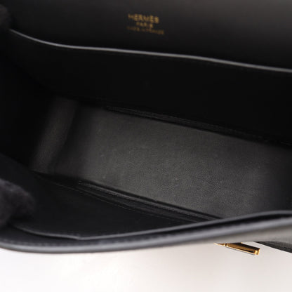 ゲタ ショルダーバッグ シェーブル ブラック ゴールド金具 B刻印 エルメス