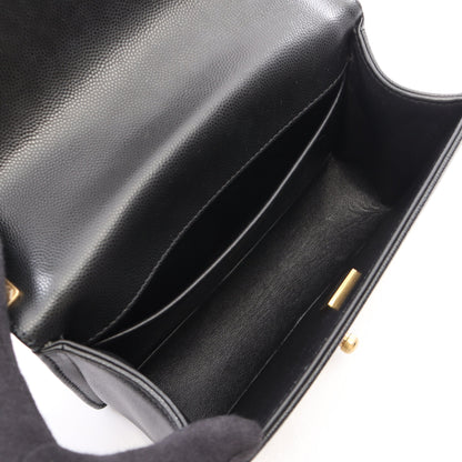 ボーイシャネル スモール チェーンショルダーバッグ キャビアスキン ブラック ゴールド金具 シャネル