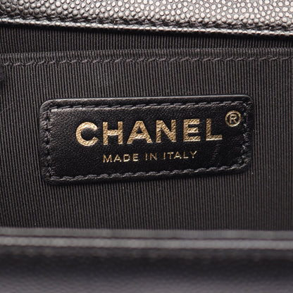 ボーイシャネル チェーンショルダーバッグ キャビアスキン ブラック ゴールド金具 シャネル