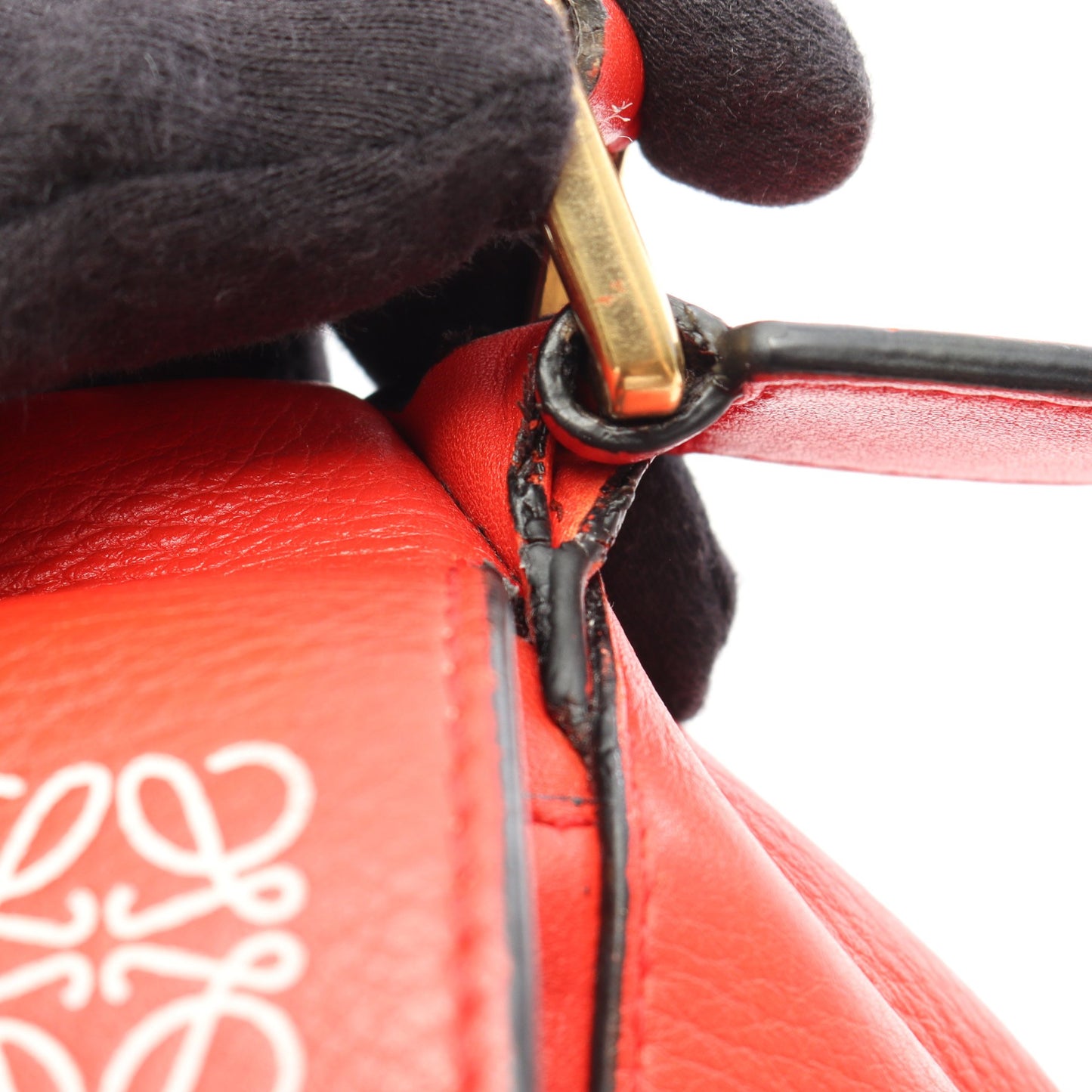 PUZZLE BAG SMALL パズルバッグ スモール 2WAY ハンドバッグ レザー レッド ロエベ