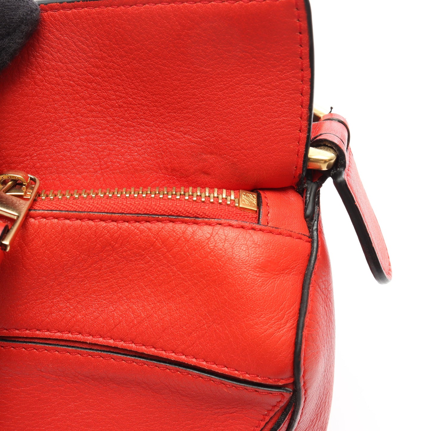 PUZZLE BAG SMALL パズルバッグ スモール 2WAY ハンドバッグ レザー レッド ロエベ