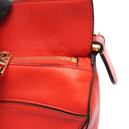 PUZZLE BAG SMALL パズルバッグ スモール 2WAY ハンドバッグ レザー レッド ロエベ