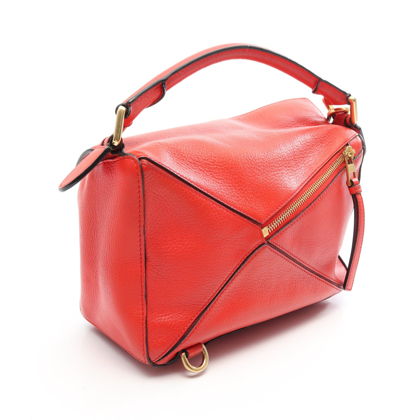 PUZZLE BAG SMALL パズルバッグ スモール 2WAY ハンドバッグ レザー レッド ロエベ