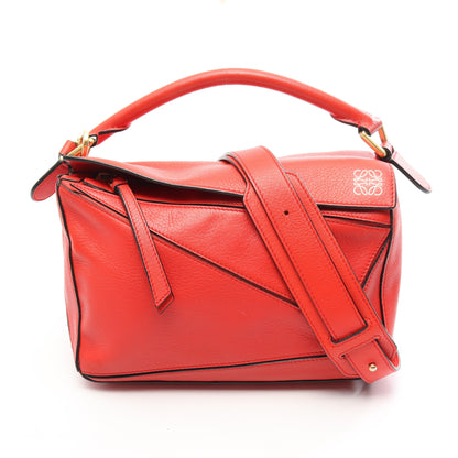 PUZZLE BAG SMALL パズルバッグ スモール 2WAY ハンドバッグ レザー レッド ロエベ