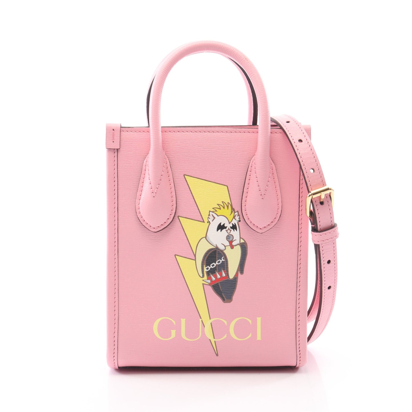 GUCCI × ばなにゃ ミニトートバッグ 2WAY ハンドバッグ レザー ピンク マルチカラー グッチ