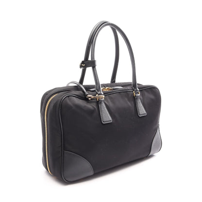 Re-Edition 1978 ミディアム 2WAY ハンドバッグ ナイロン サフィアーノレザー ブラック プラダ バッグ PRADA