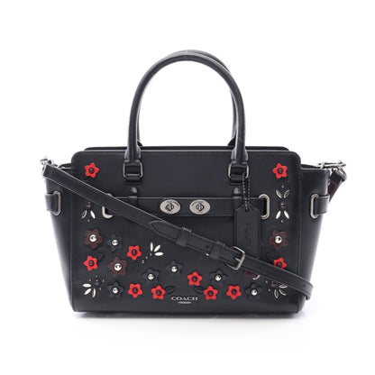 ブレイク キャリーオール フラワー 2WAY ハンドバッグ レザー ブラック コーチ バッグ COACH