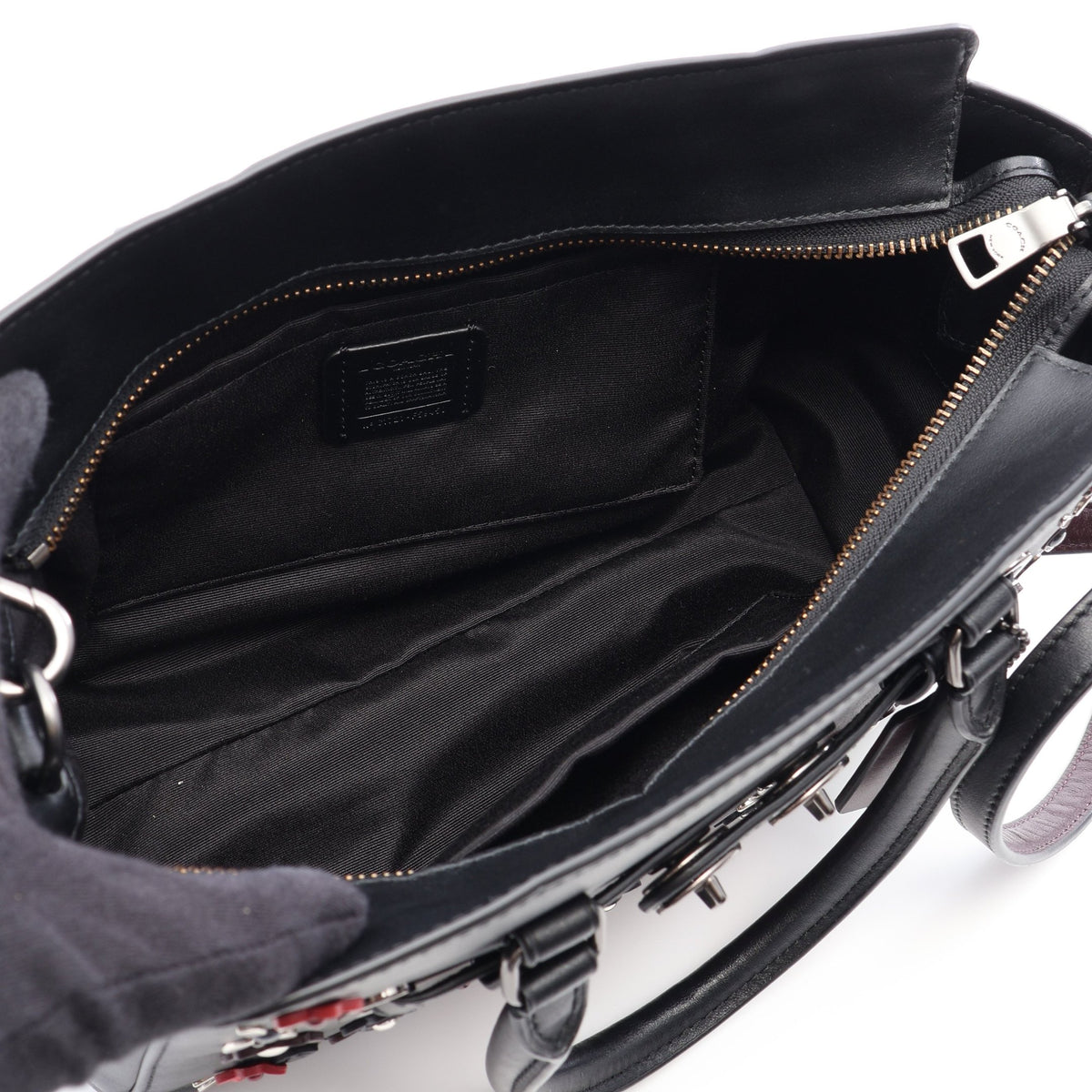 ブレイク キャリーオール フラワー 2WAY ハンドバッグ レザー ブラック コーチ バッグ COACH