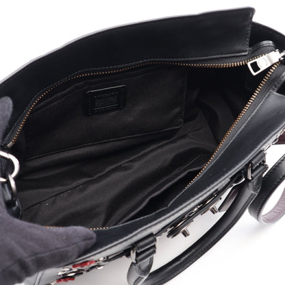 ブレイク キャリーオール フラワー 2WAY ハンドバッグ レザー ブラック コーチ バッグ COACH