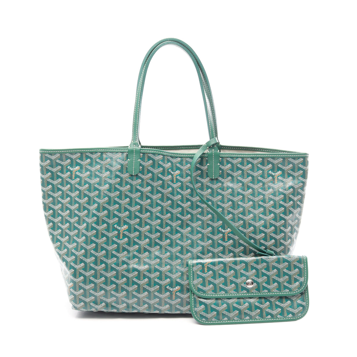 サンルイPM ハンドバッグ トートバッグ コーティングキャンバス レザー グリーン ブラウン ホワイト ゴヤール バッグ GOYARD